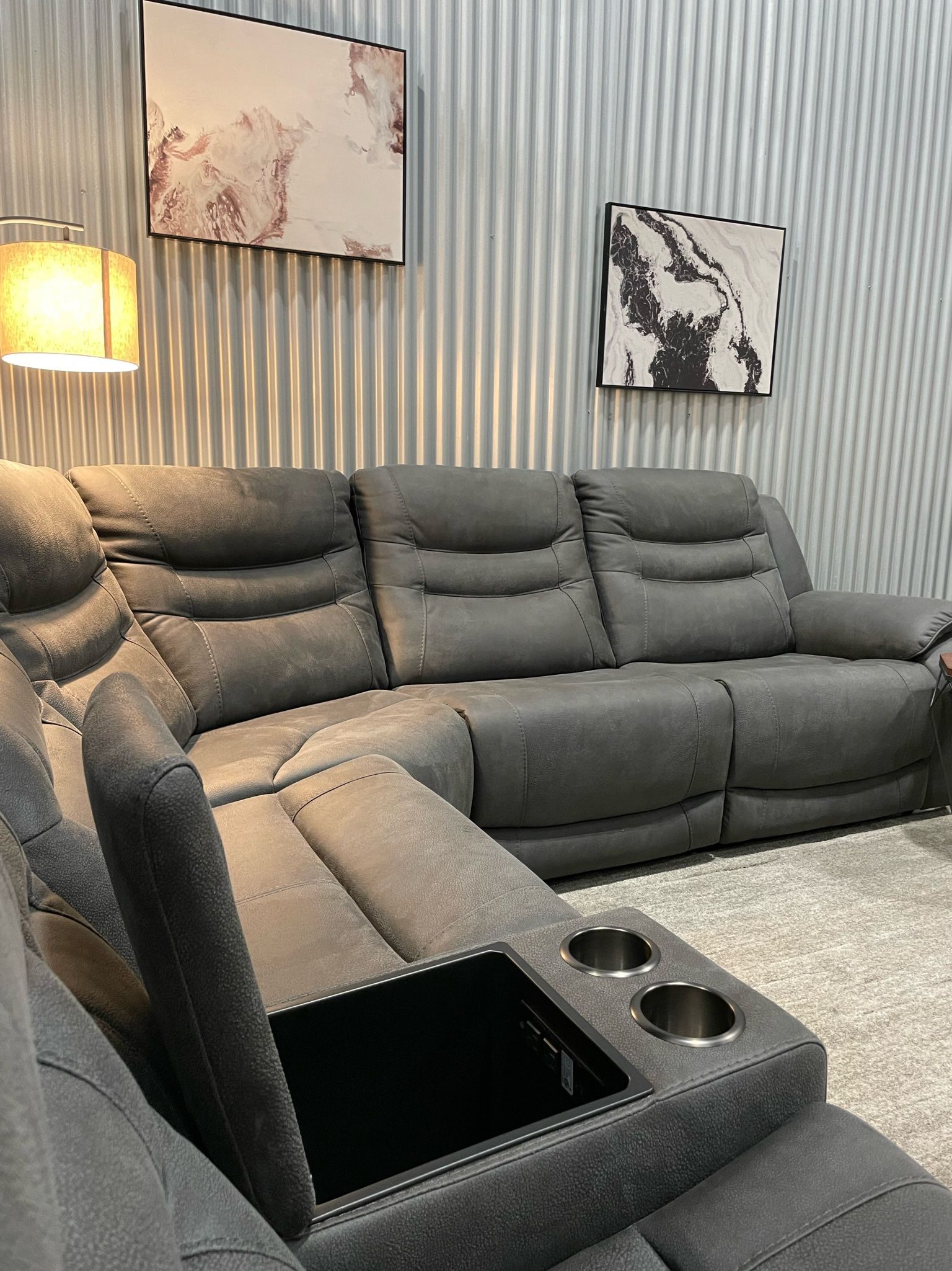 Kelsee Fabric Power Reclining Sectional - Delivery Available