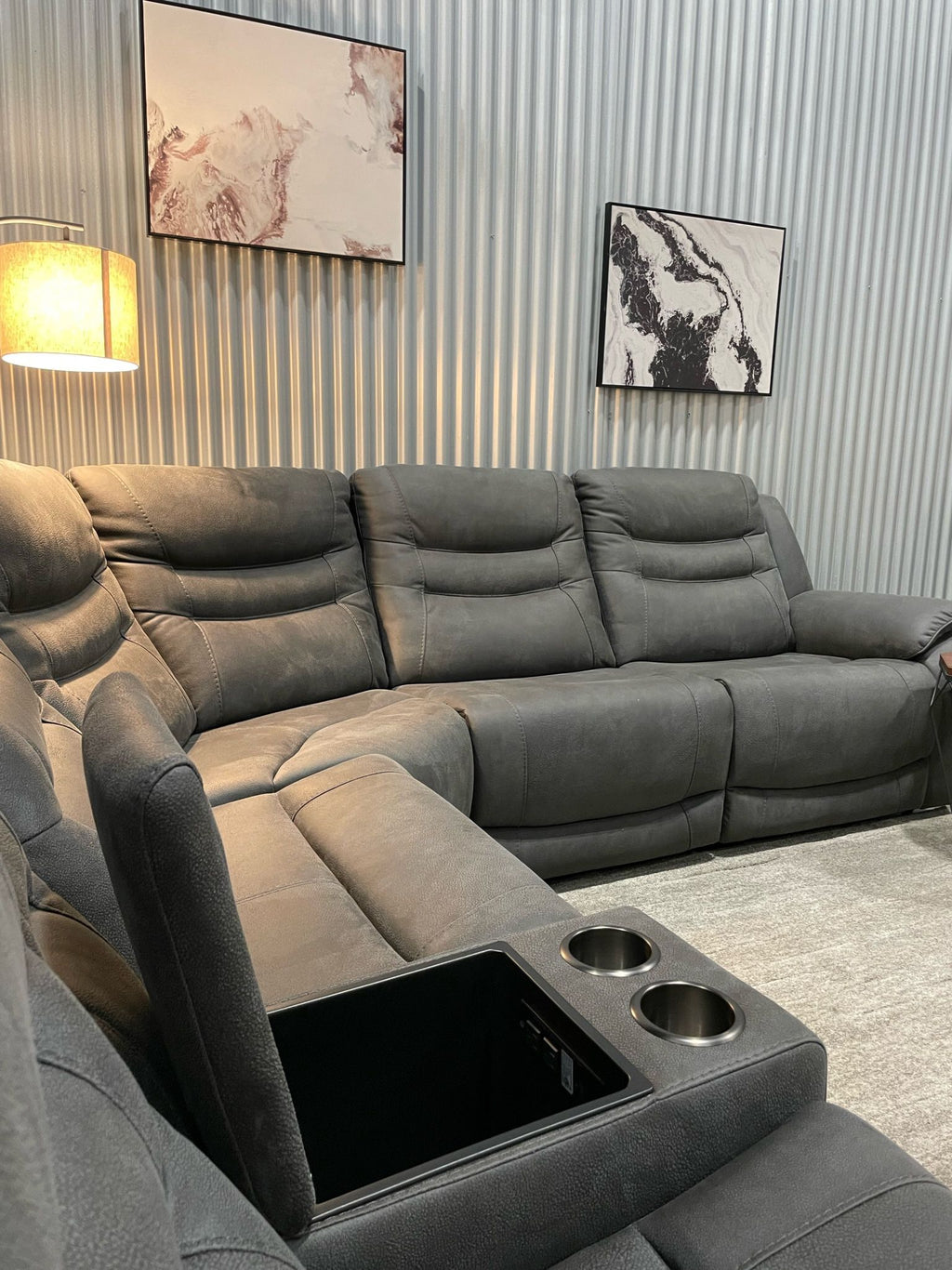 Kelsee Fabric Power Reclining Sectional - Delivery Available