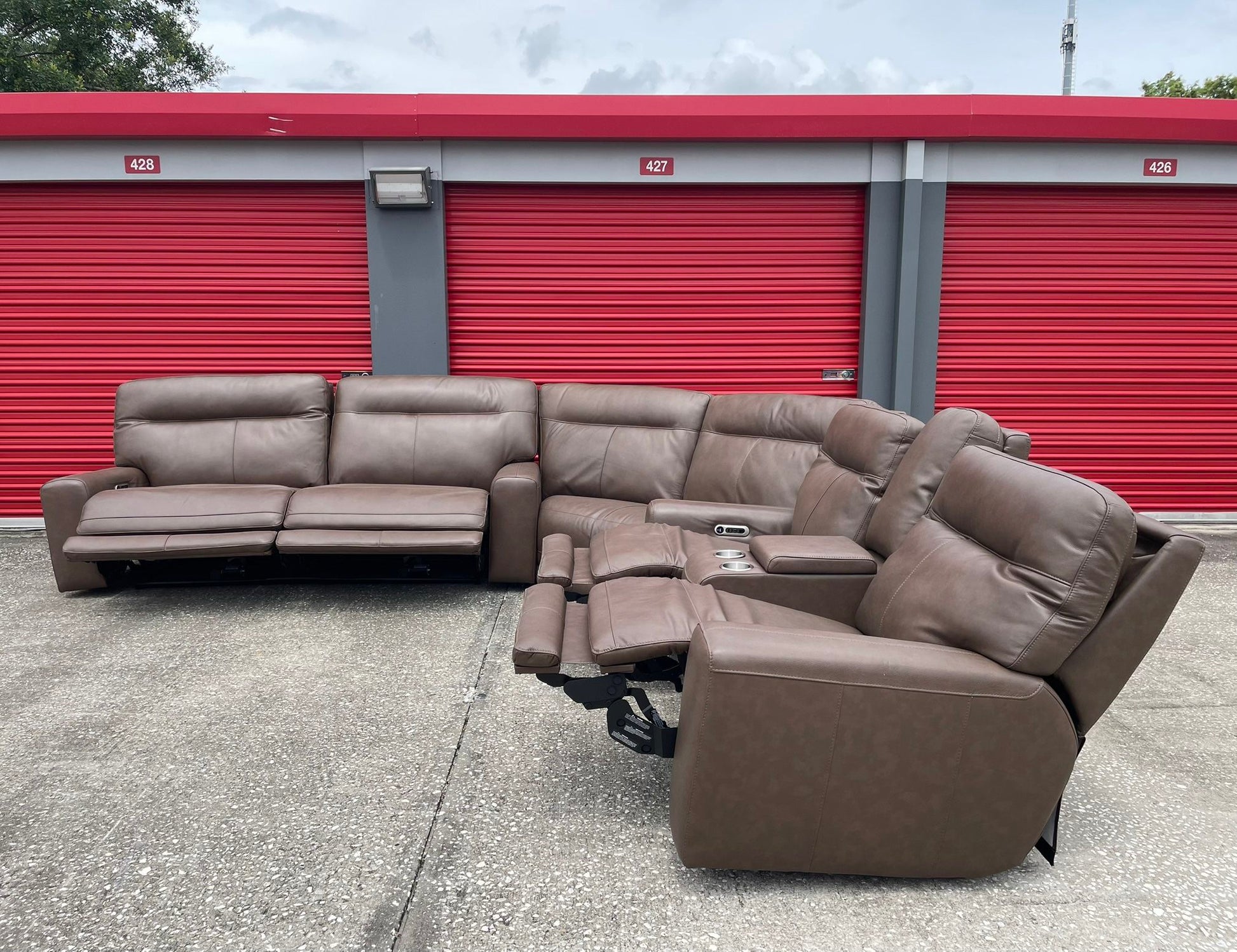 Atlas 3-piece Leather Power Reclining Sectional with Power Headrests 💥🏷OUTLET | COSTCO