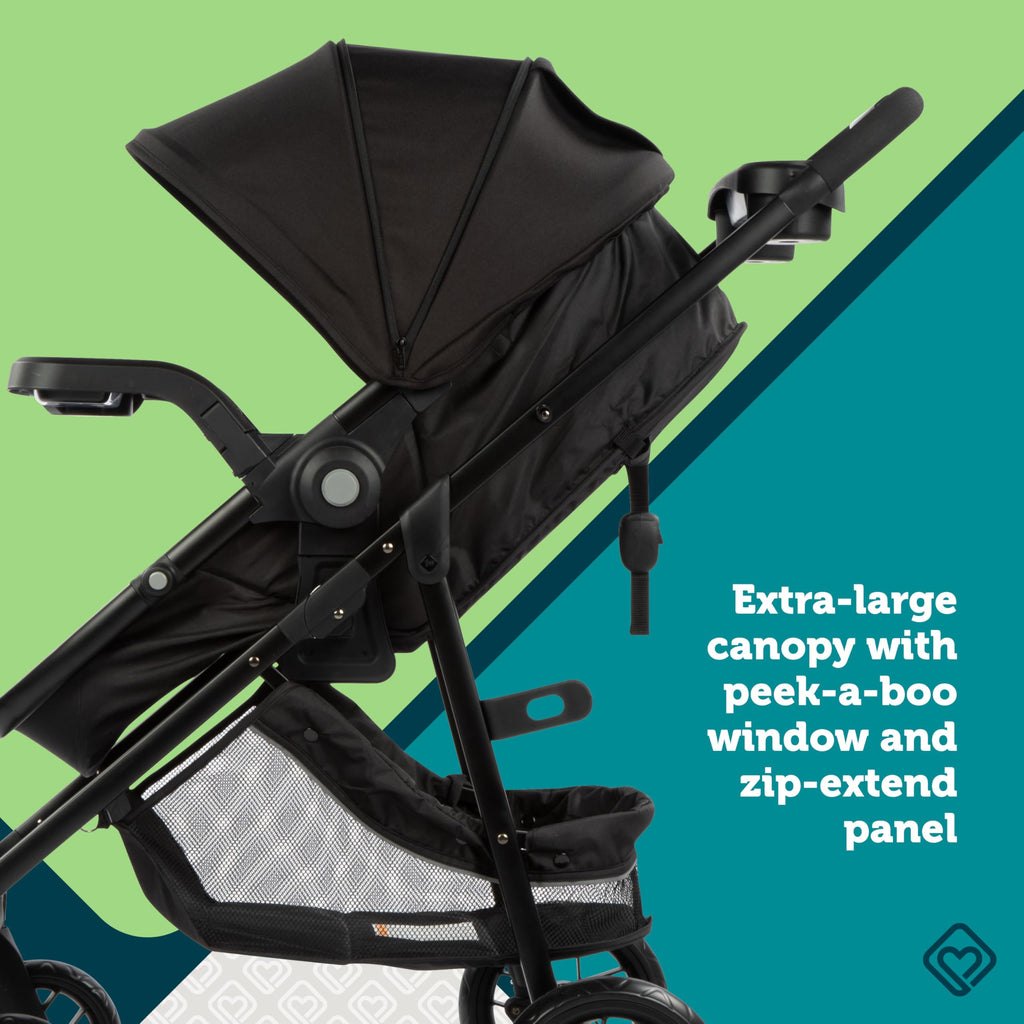 Safety 1st Grow and Go Flex 8-in-1 Car Seat Stroller Combo, Baby Stroller Travel Systems for Infants 4-30 lbs, Stroller and Carseat Combo Set, Foundry