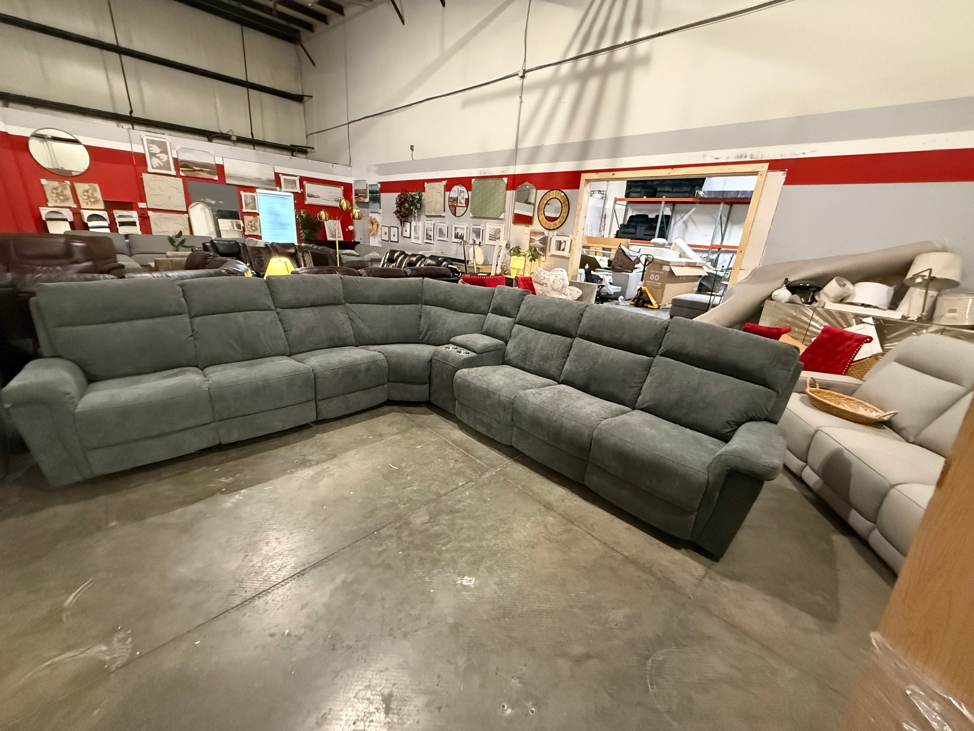 8 - Piece Cushion Back Power Reclining Sectional With Adjustable Lumbar Support & Headrest