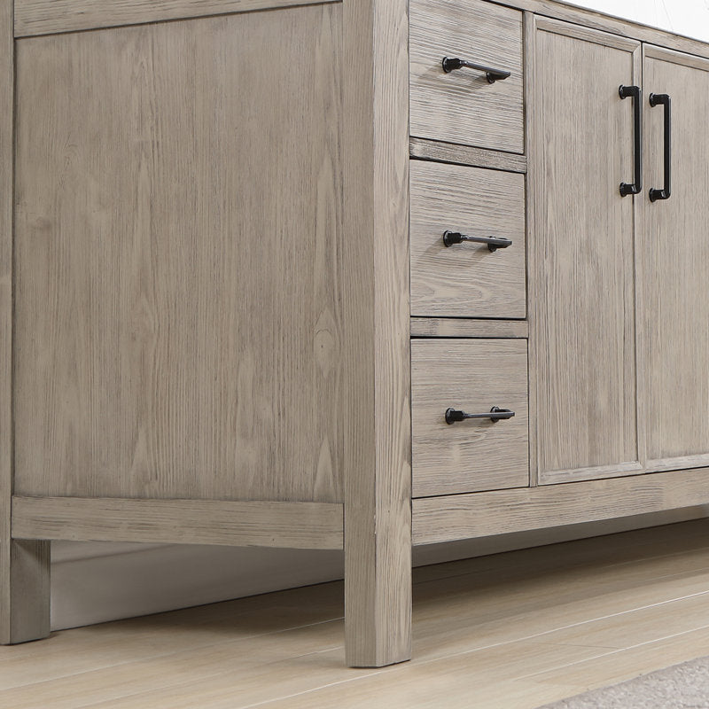 Aranwen 84'' Double Bathroom Vanity with Engineered Marble Top