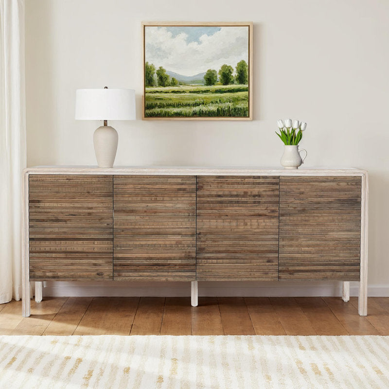 Spencer 79" Wide Elm Solid Wood Sideboard