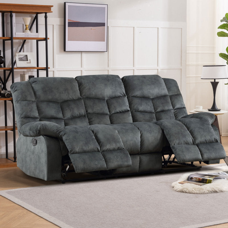 Edilmar 83.1'' Wide Contemporary and Overstuffed Manual Reclining Sofa with Wide Backrest