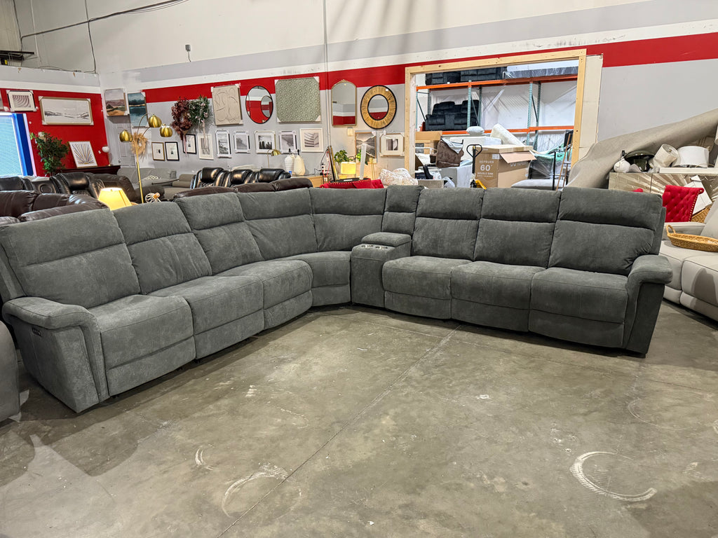 8 - Piece Cushion Back Power Reclining Sectional With Adjustable Lumbar Support & Headrest