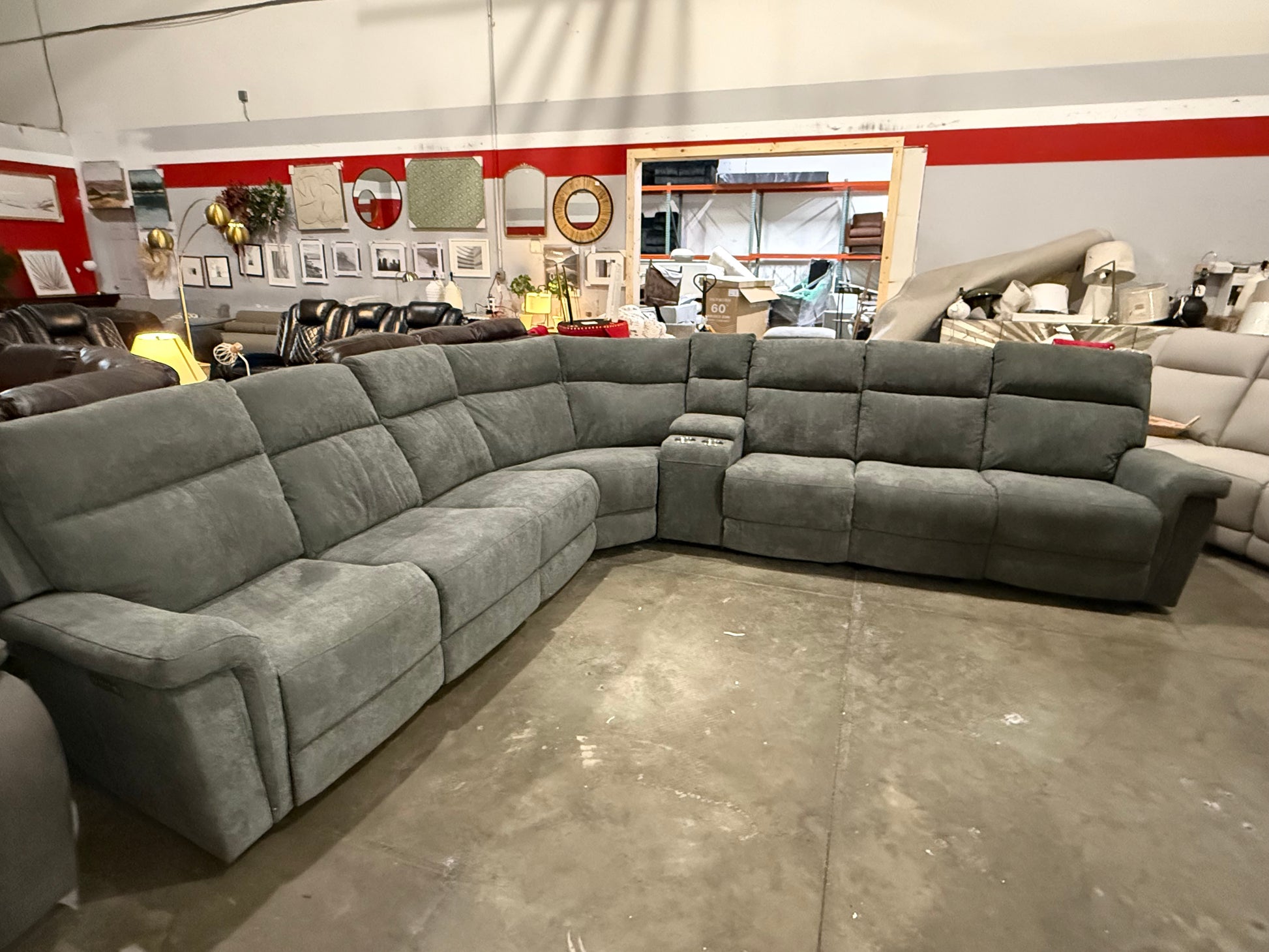 8 - Piece Cushion Back Power Reclining Sectional With Adjustable Lumbar Support & Headrest