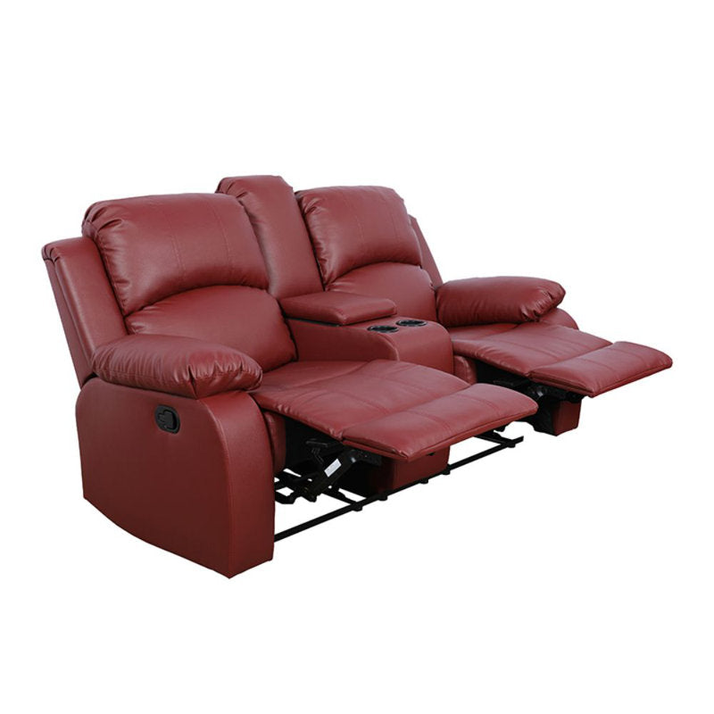 69'' Vegan Leather Pillow Top Arm Reclining Loveseat Sofa