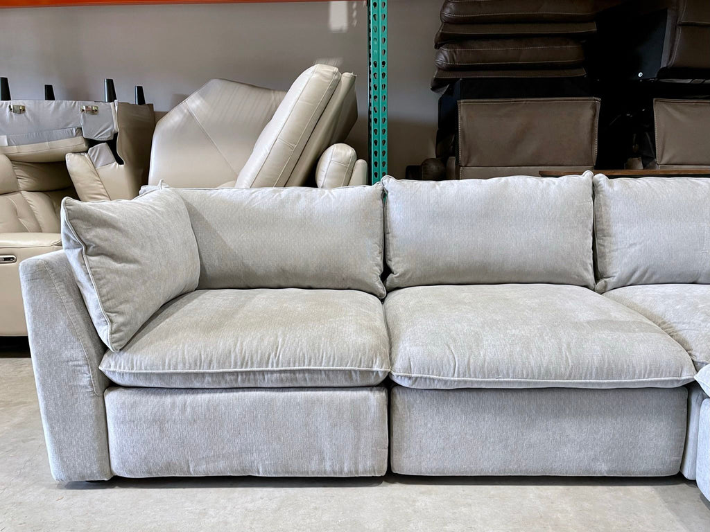 Harwood 5-piece Fabric Modular Sectional Sofa with Power Footrest, Gray WAREHOUSE CLEARANCE |