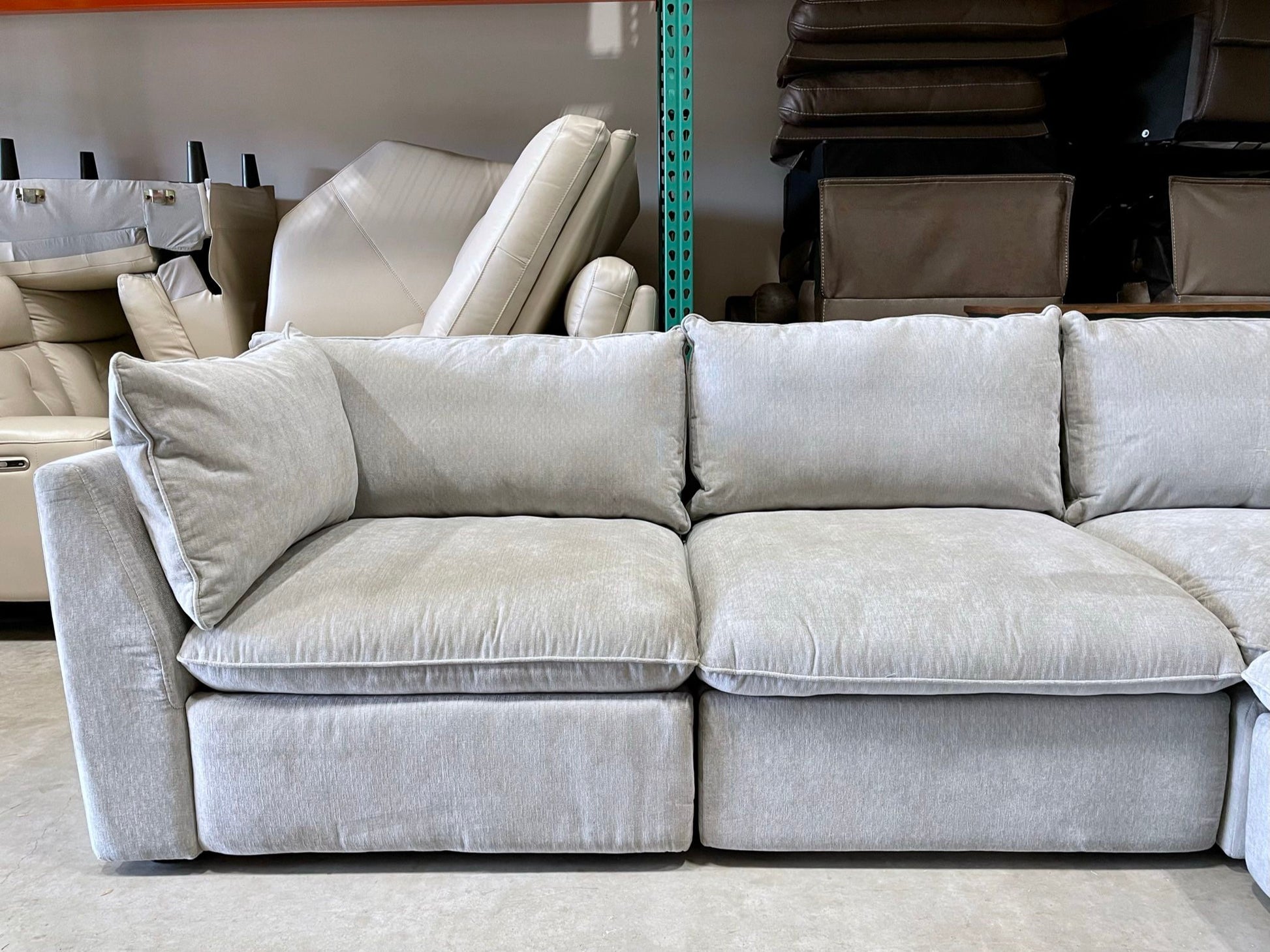 Harwood 5-piece Fabric Modular Sectional Sofa with Power Footrest, Gray WAREHOUSE CLEARANCE |