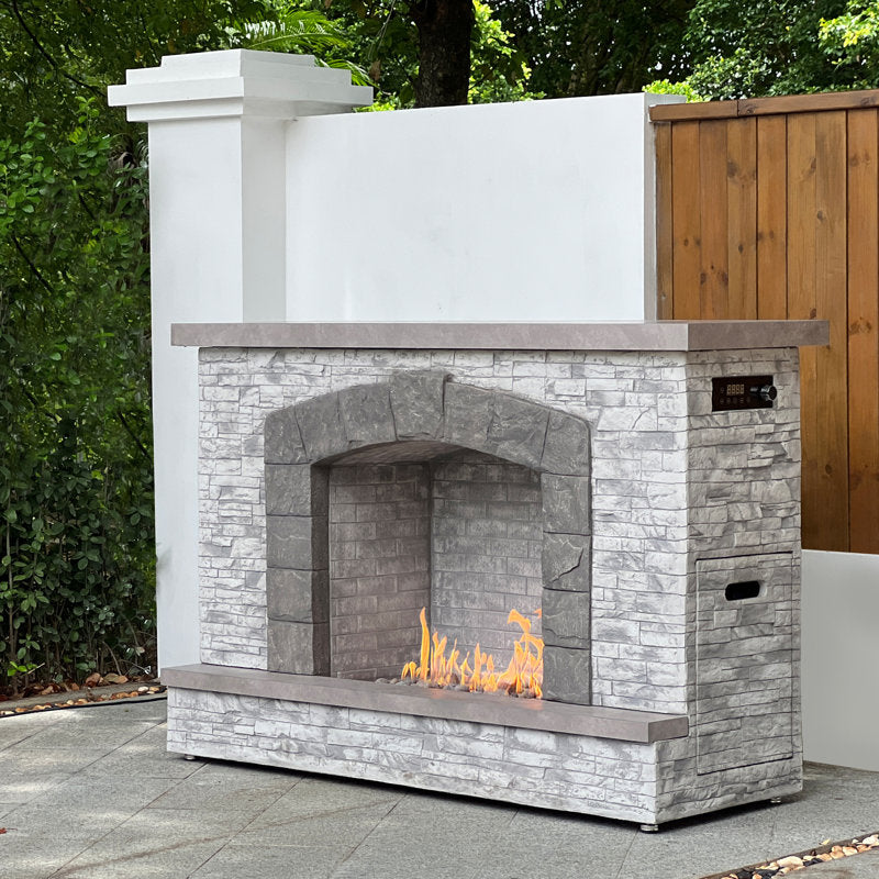 67 Inches European Ledge Outdoor Propane Fireplace