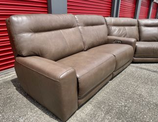 Atlas 3-piece Leather Power Reclining Sectional with Power Headrests 💥🏷OUTLET | COSTCO