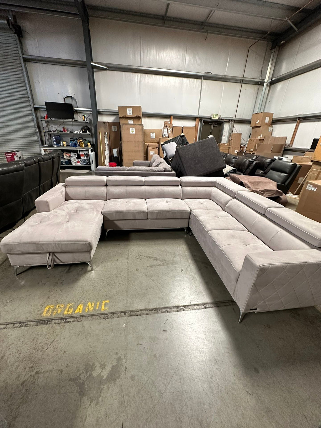 Blaise Fabric Sectional With Storage Chaise