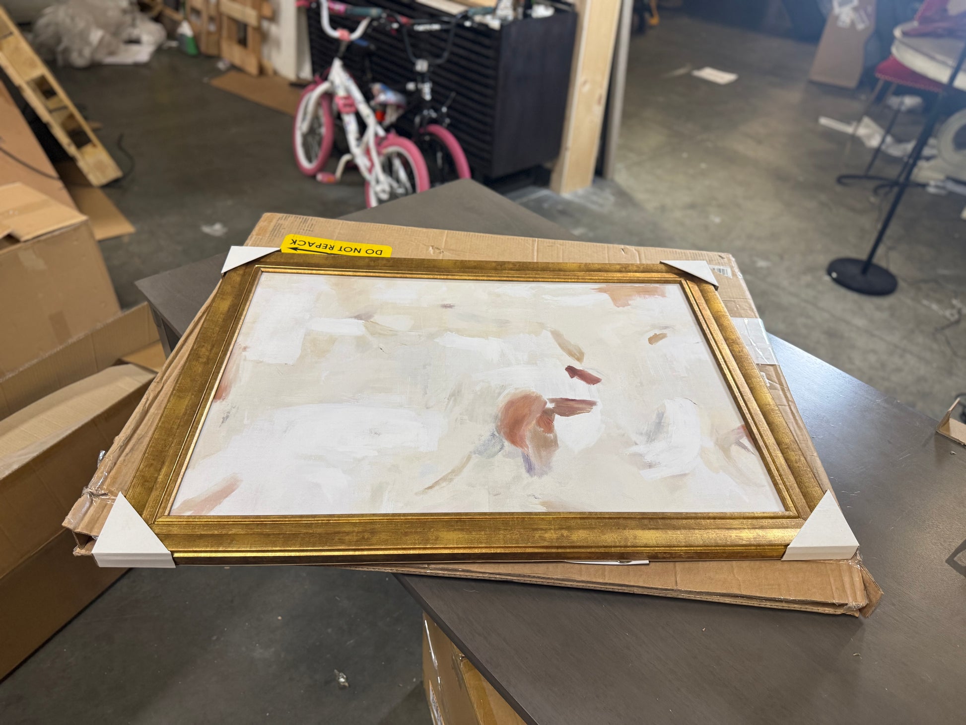 28"x38" Modern Abstract Light Framed Wall Art with Ornate Frame - Threshold™ designed with Studio McGee