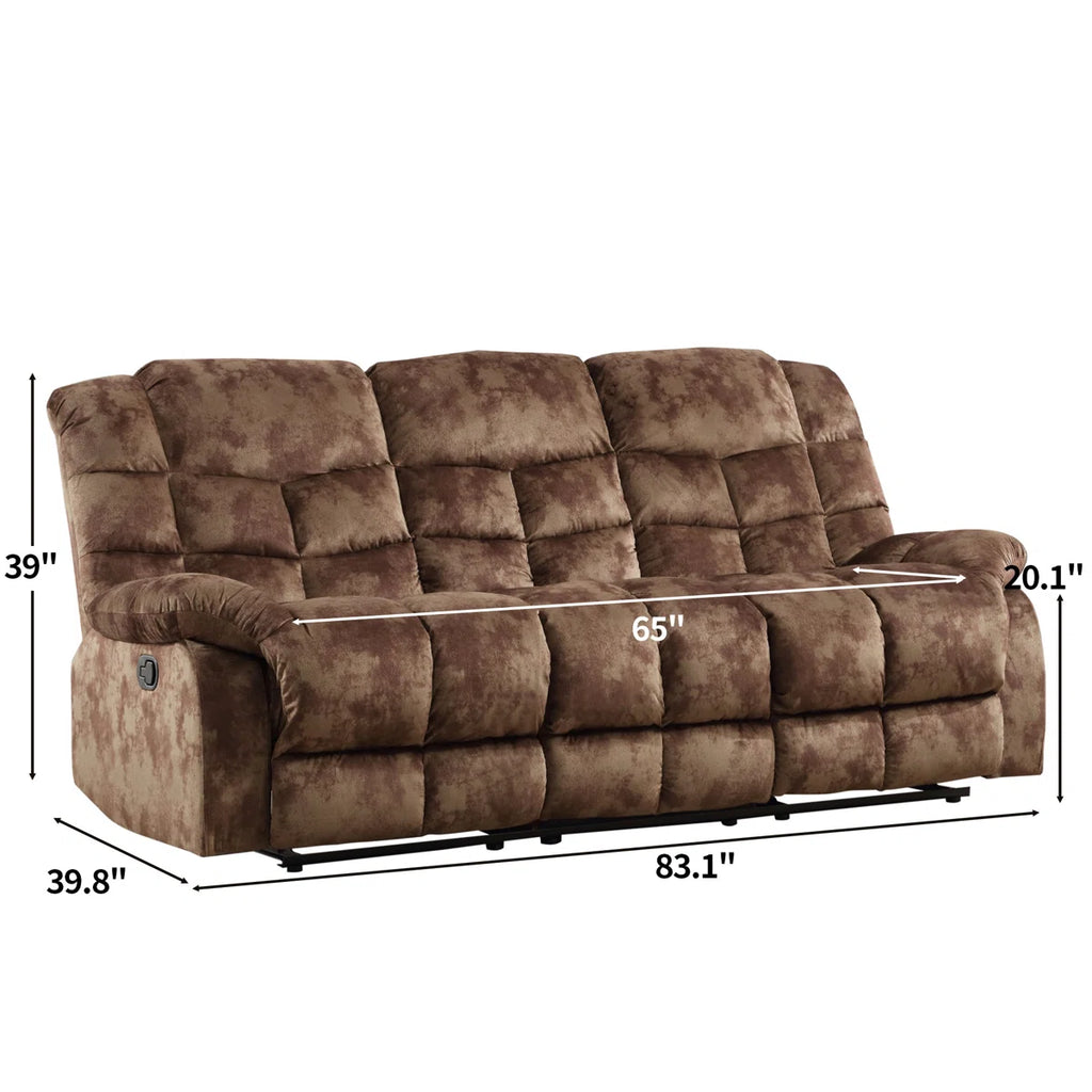 Edilmar 83.1'' Wide Contemporary and Overstuffed Manual Reclining Sofa with Wide Backrest