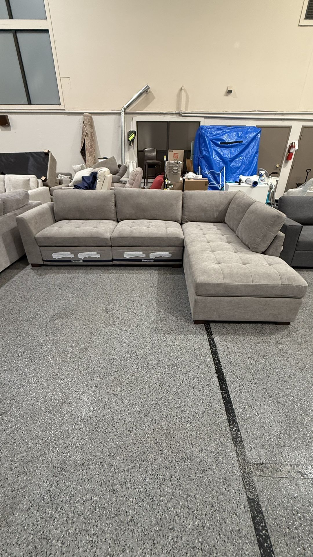 Thomasville Miles Fabric Sectional with Power Footrest