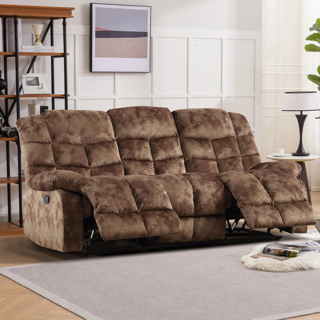 Edilmar 83.1'' Wide Contemporary and Overstuffed Manual Reclining Sofa with Wide Backrest