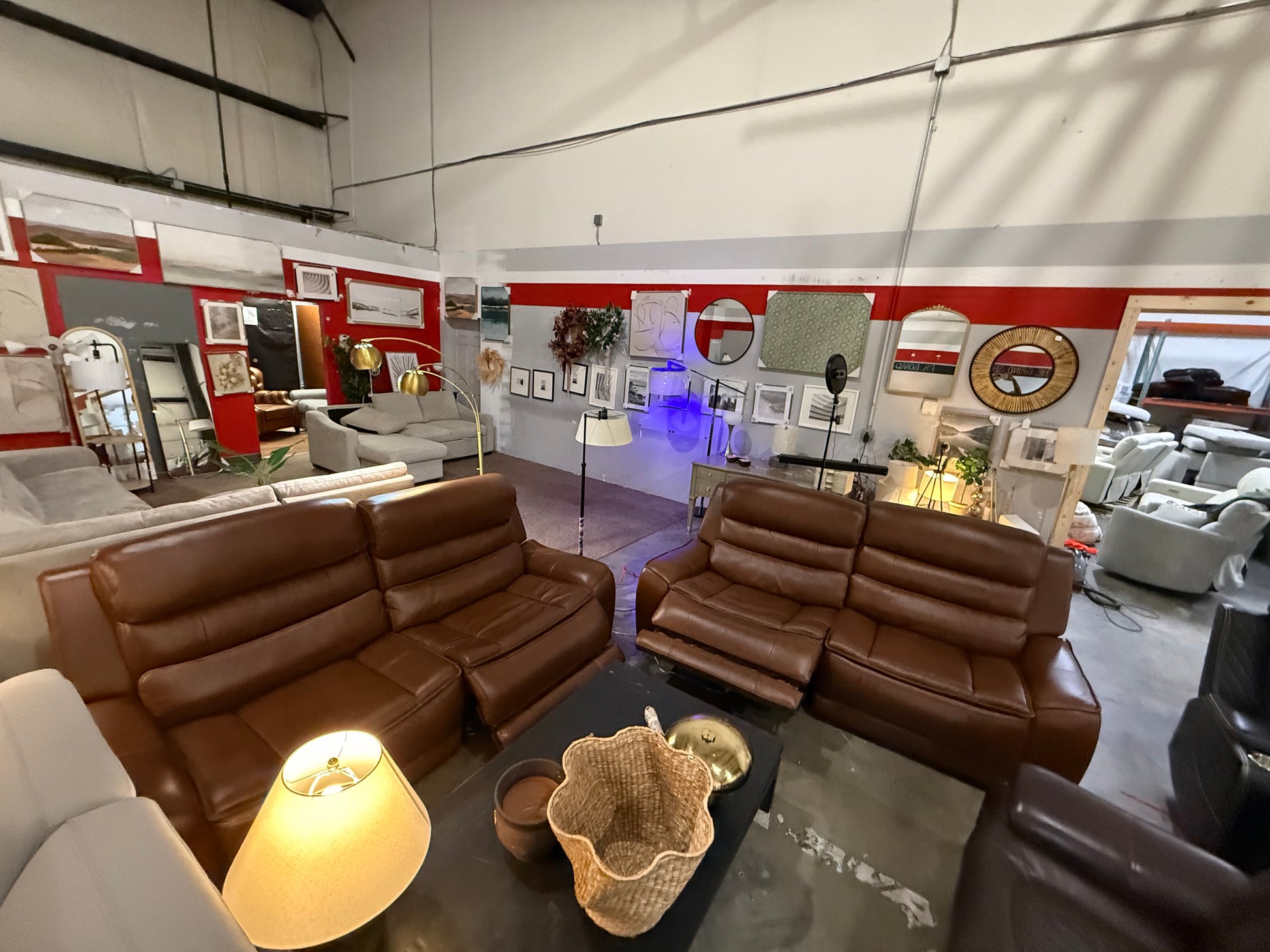 2 pieces 2 Seats Rhodes Leather Power Reclining Sofa