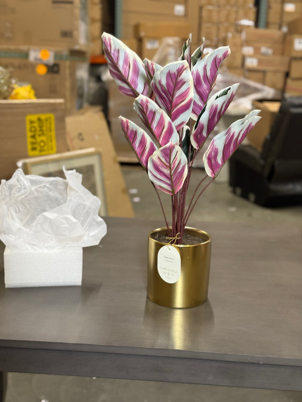 2 PCS Fake Calathea White Fusion Plant