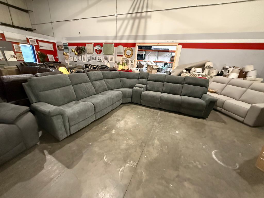 8 - Piece Cushion Back Power Reclining Sectional With Adjustable Lumbar Support & Headrest