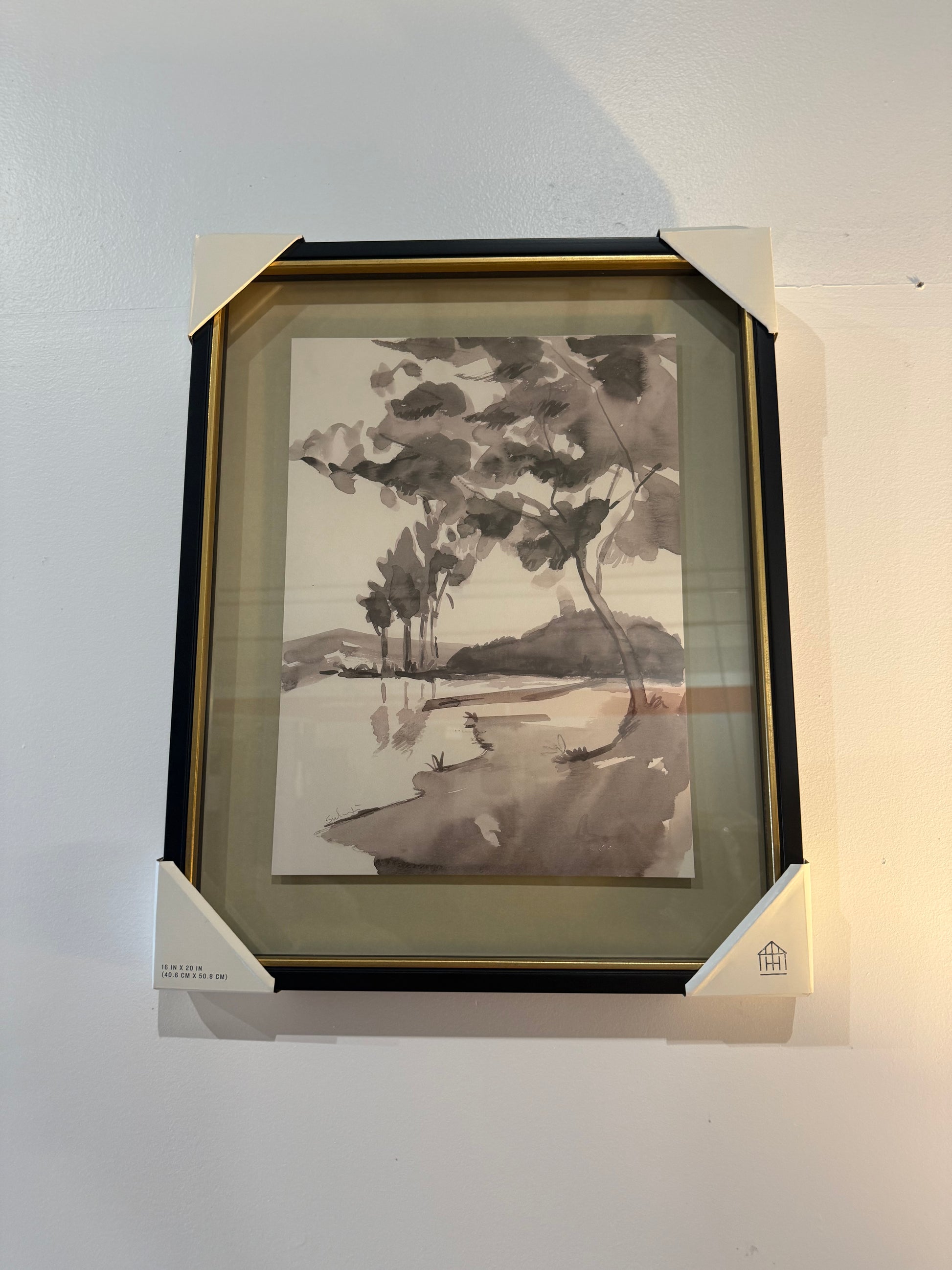 16"x20" Washed Landscape Framed Wall Art - Hearth & Hand with Magnolia