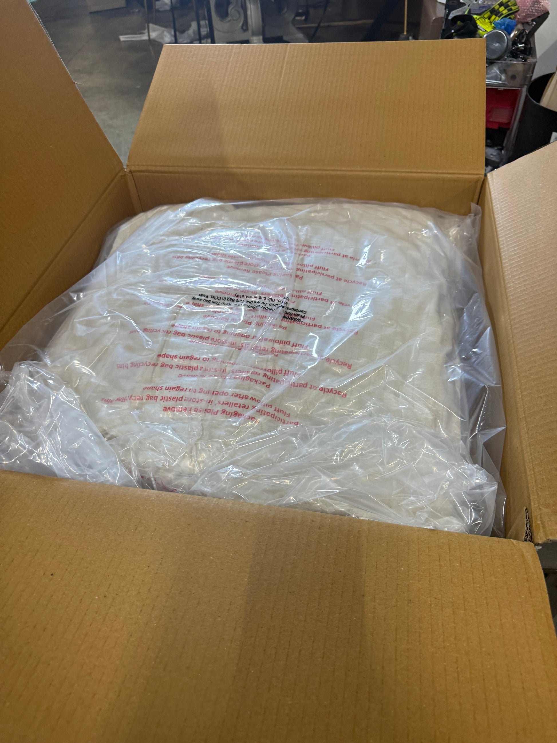 2 Pcs 26"x26" Checkerboard Textured Euro Pillow Beige - Hearth & Hand with Magnolia: