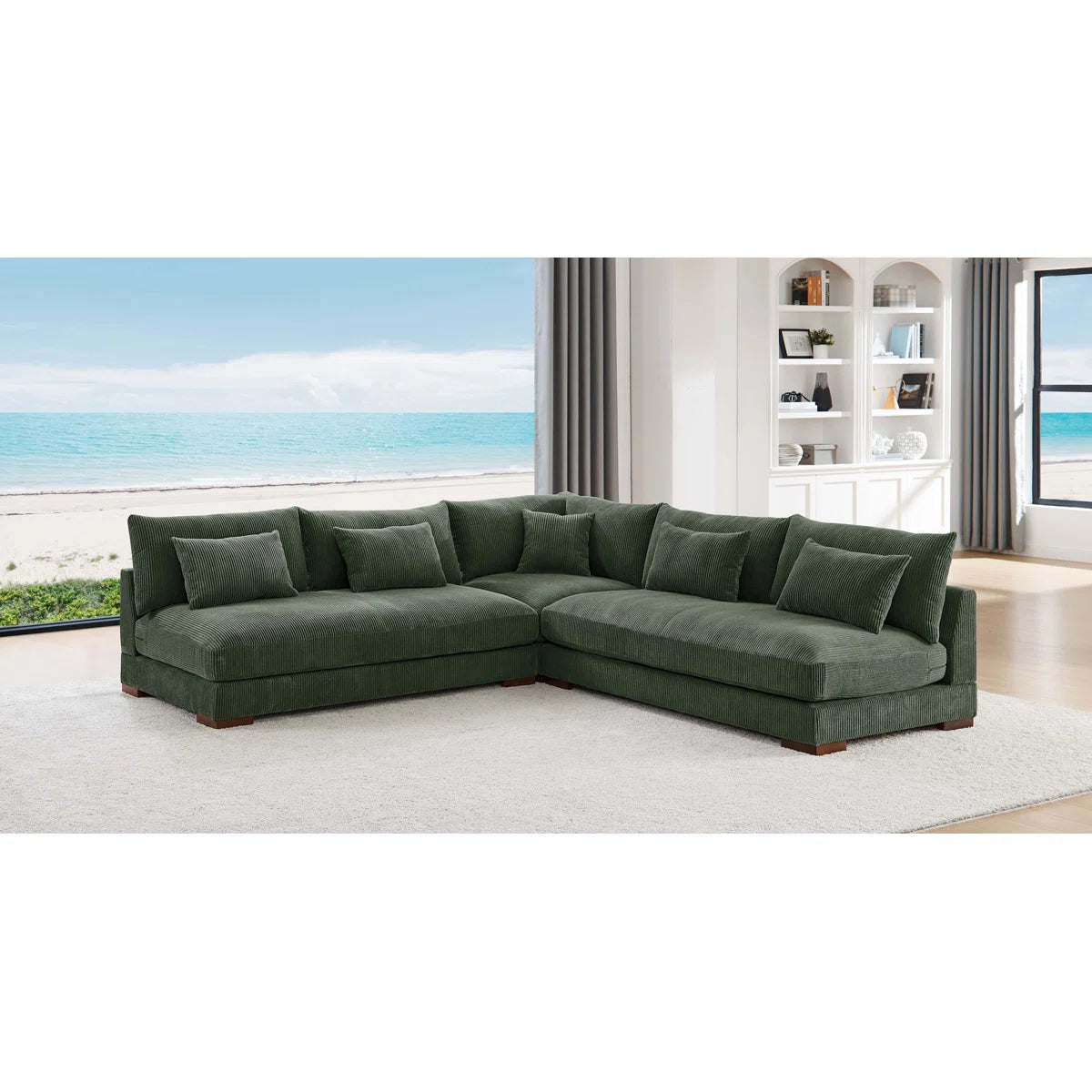 Caileigh 3 - Piece Corduroy Sectional