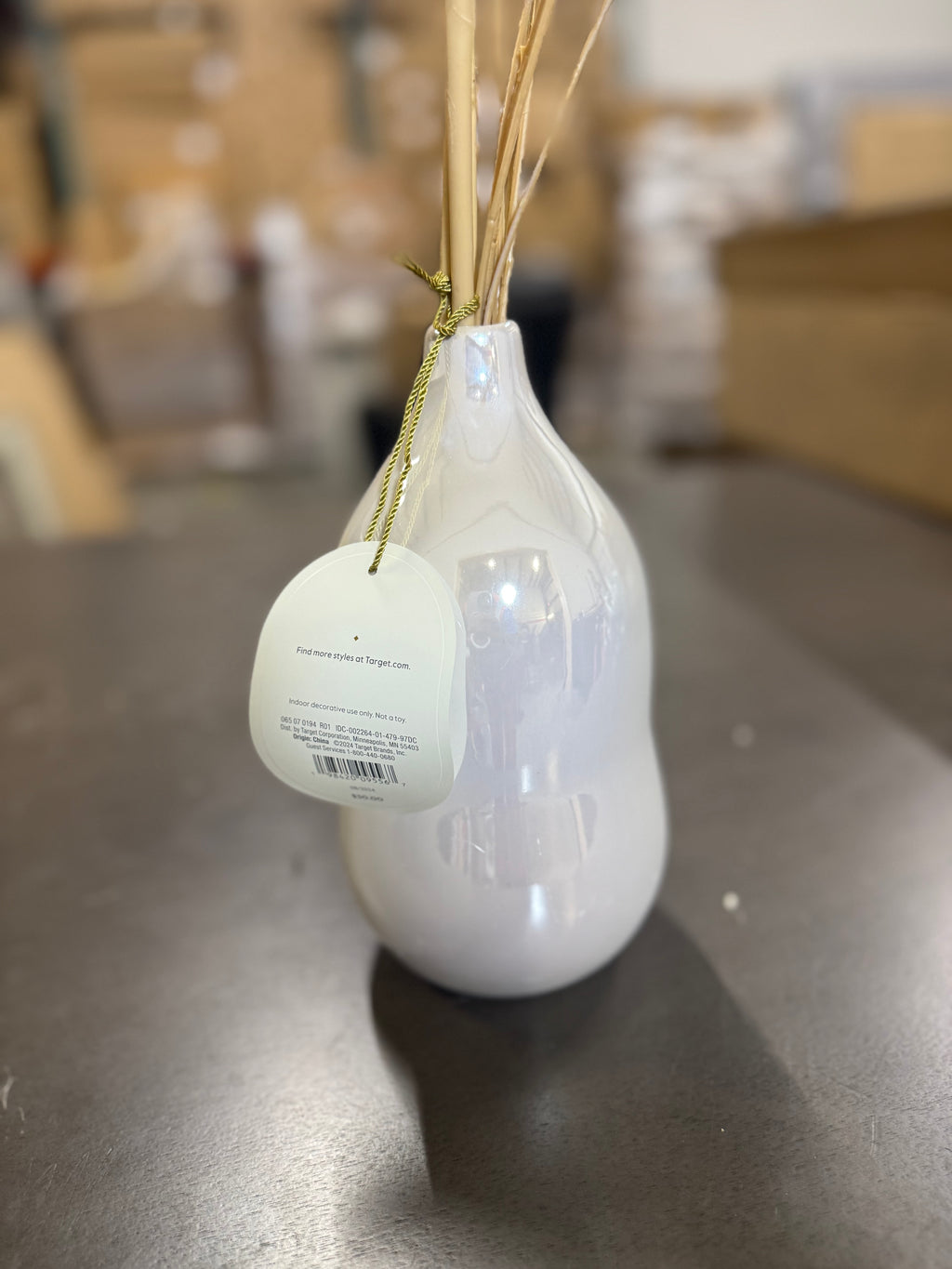 Threshold Set of 2 Wheat & Foxtail Luxe Pink Pampas Arrangement & Ceramic Vase