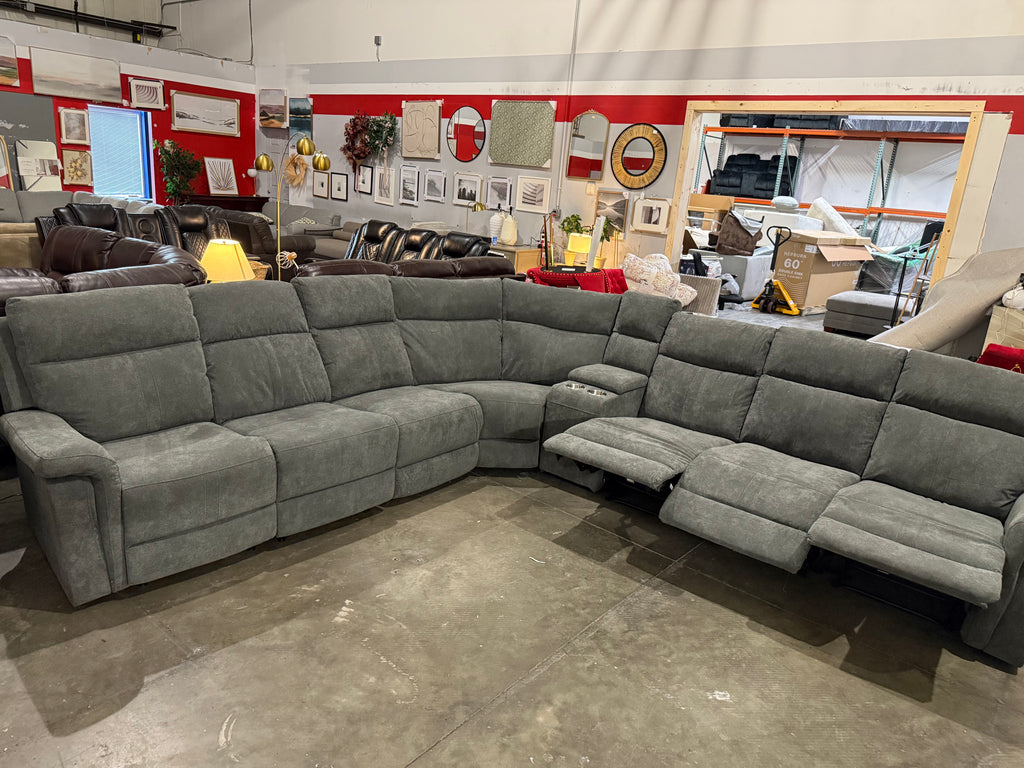 8 - Piece Cushion Back Power Reclining Sectional With Adjustable Lumbar Support & Headrest