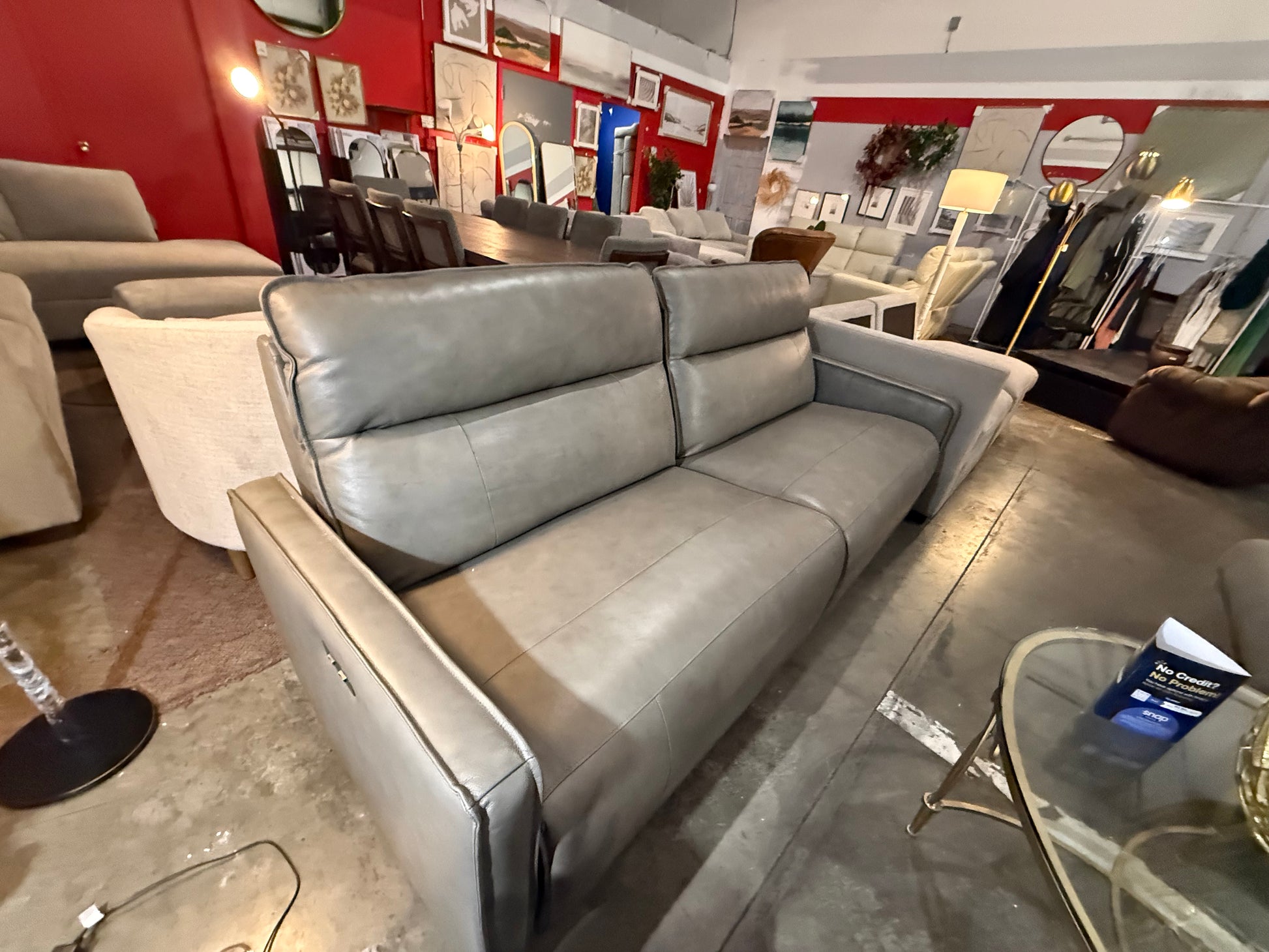 Henredon Keira Leather Zero-gravity Reclining Sofa