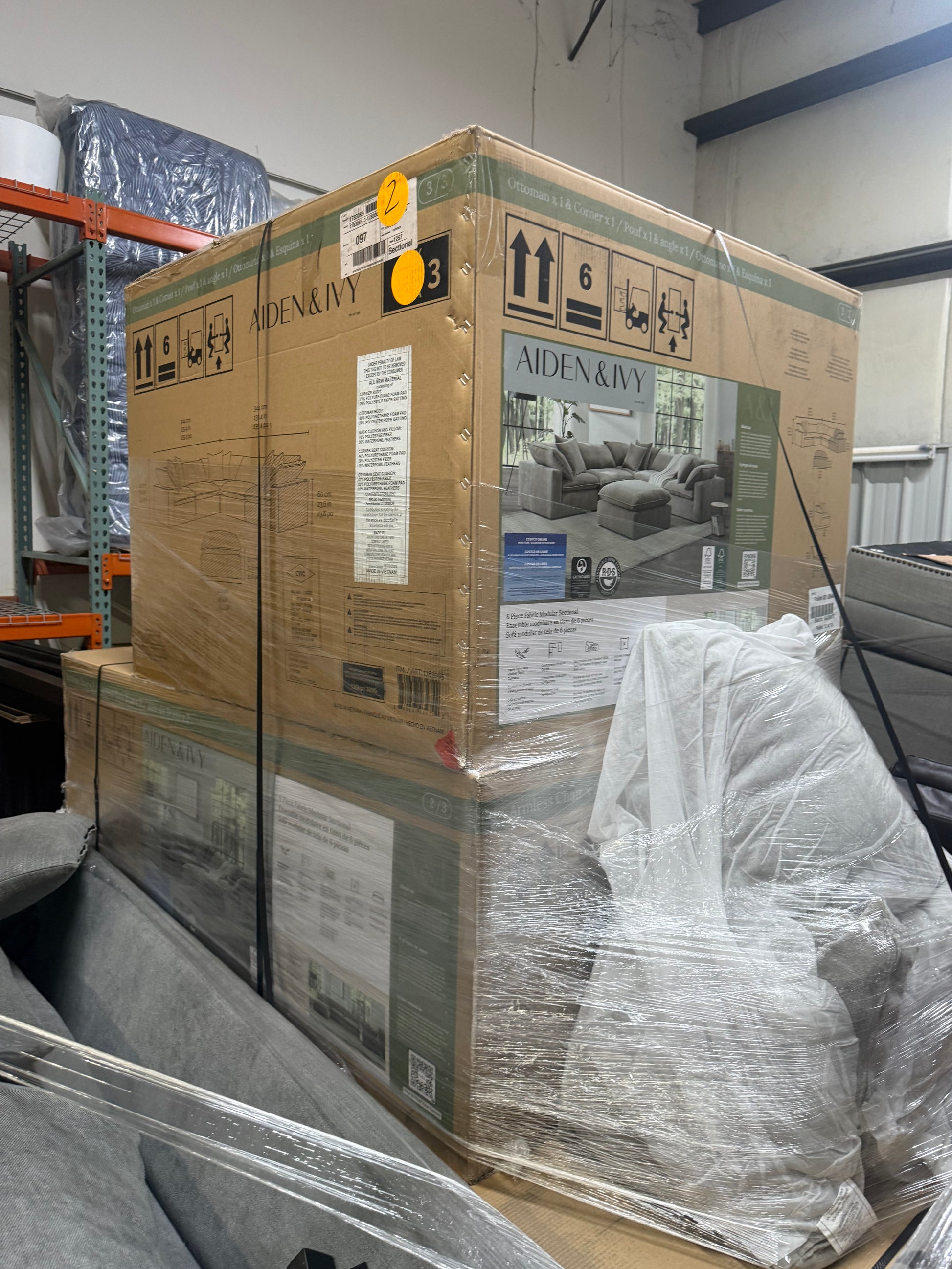 Sereen 6-Piece Fabric Modular Sectional – Taupe