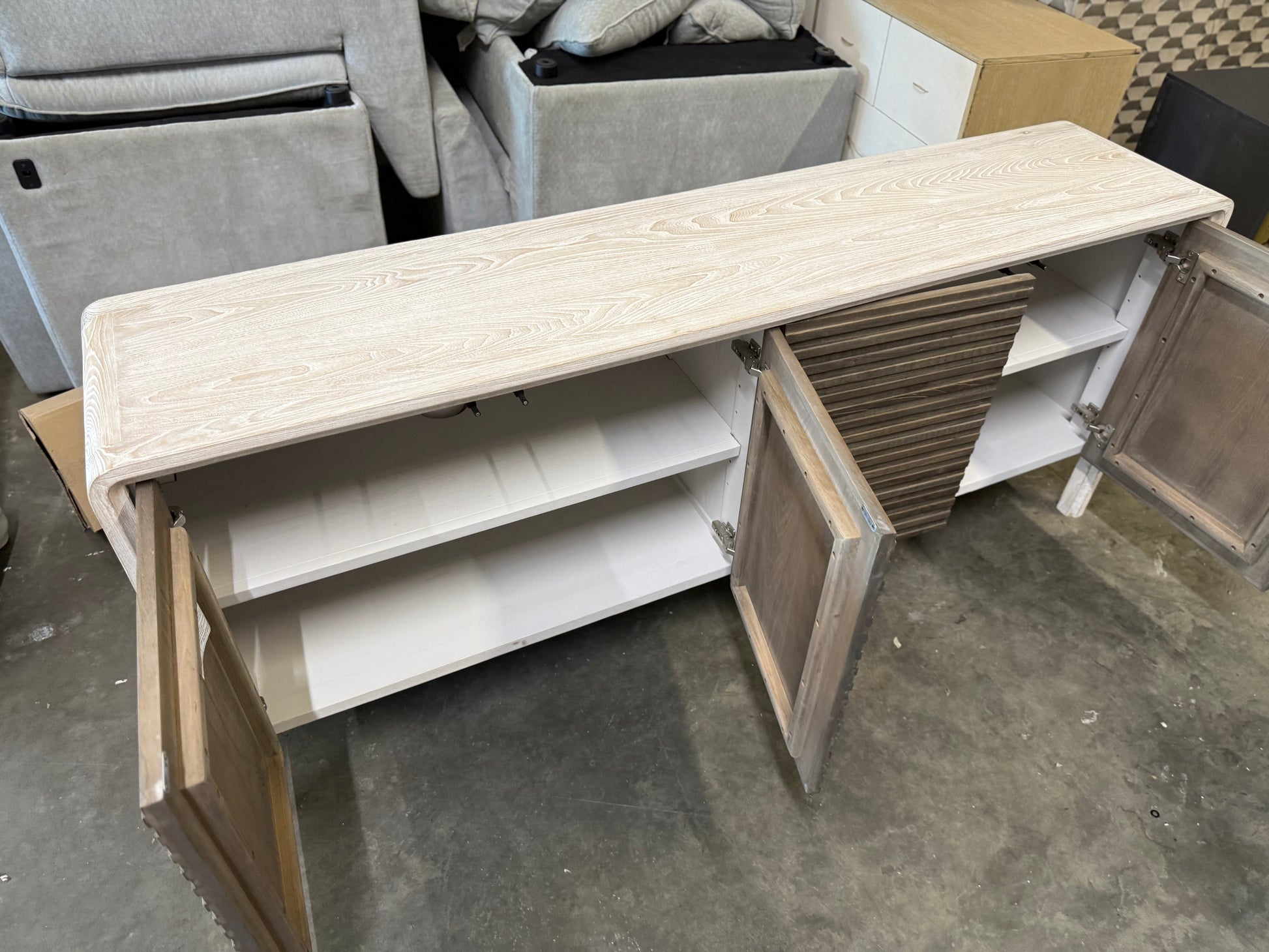 Spencer 79" Wide Elm Solid Wood Sideboard