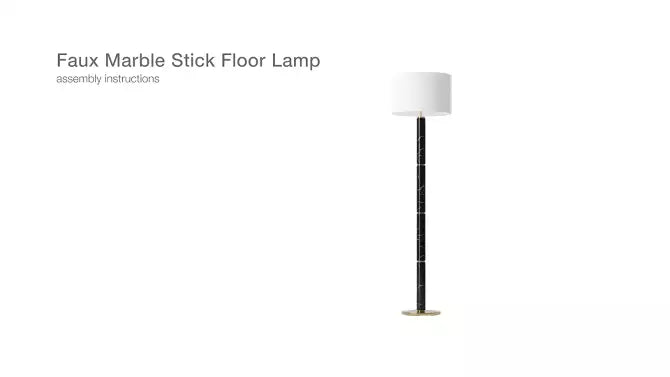Faux Marble Stick Floor Lamp - Threshold™