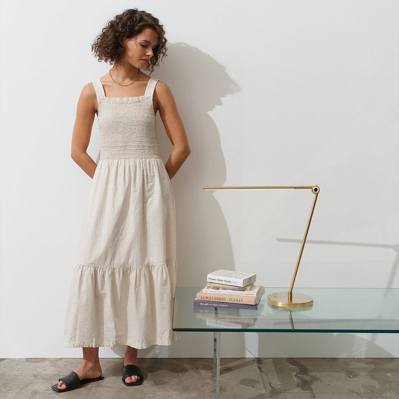 Brightech Libra Modern Dimmable Integrated LED Arc Desk Table Lamp Antiqued Brass: Touch Sensor Desk Lamp with USB-C Port, No Assembly, UL Listed