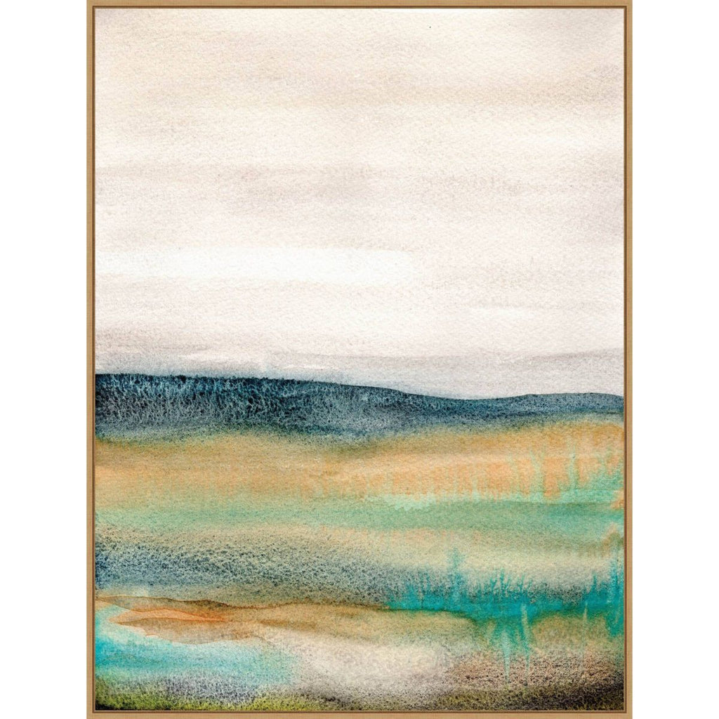 Amanti Art 32" x 42" Foggy Mountain by Xizhou Xie Framed Canvas Wall Art Print : Hand-Stretched, Modern Decor
