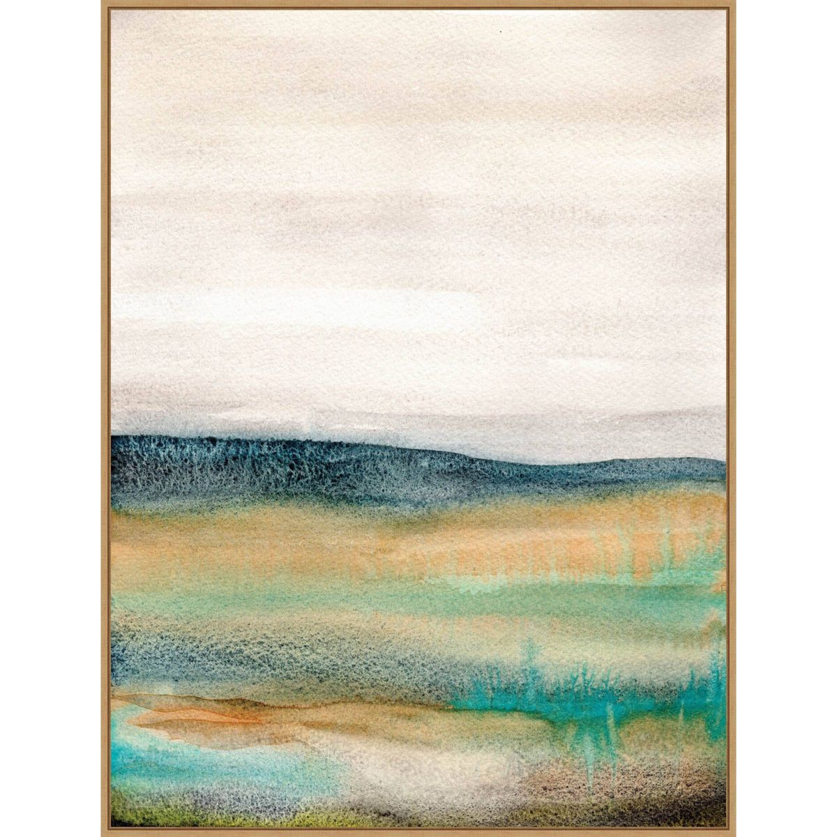 Amanti Art 32" x 42" Foggy Mountain by Xizhou Xie Framed Canvas Wall Art Print : Hand-Stretched, Modern Decor