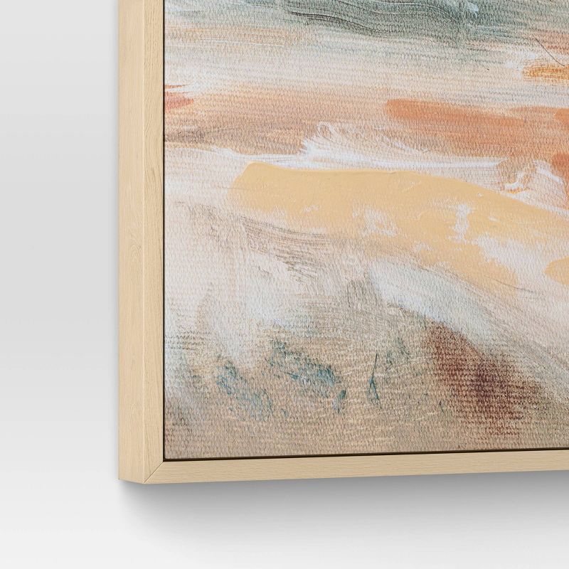 (Set of 2) 24" x 30" Faded Landscape Framed Wall Canvases Natural - Threshold™: Polystyrene Frame, Blockprint Art