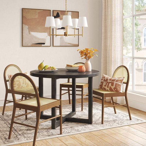 (Set of 2) 24" x 30" Earth Abstract Framed Canvases Brown - Threshold™: Modern Vertical Wall Art, Digital Print