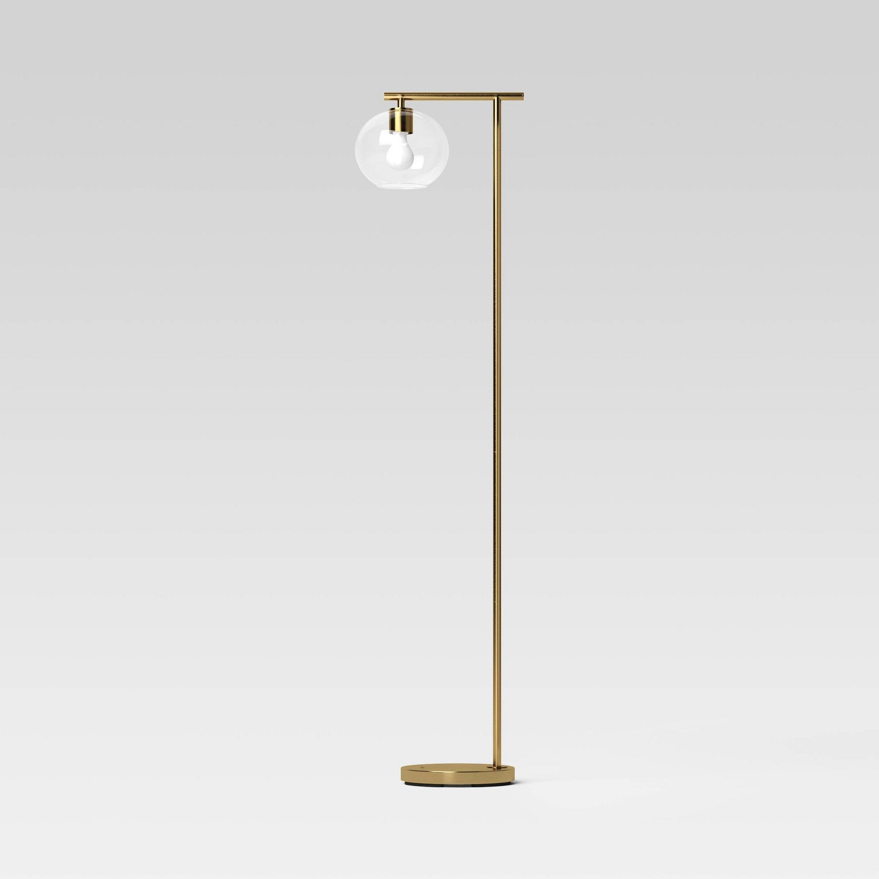 Brass Floor Lamp with Glass Shade - Threshold™: Modern Standing Light, ETL Listed, Metal Body