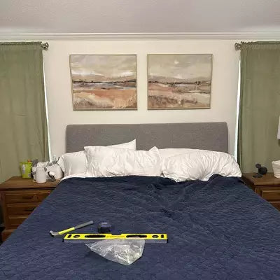 (Set of 2) 24" x 30" Faded Landscape Framed Wall Canvases Natural - Threshold™: Polystyrene Frame, Blockprint Art