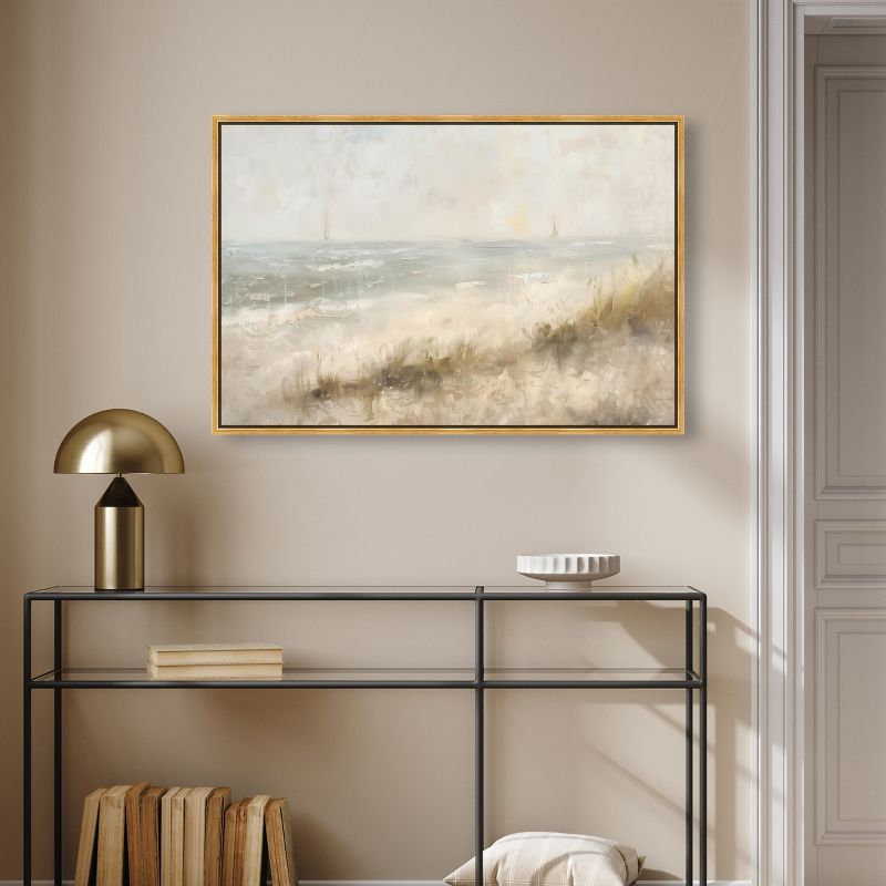 Art Remedy Early Morning on the Shore Beach Framed