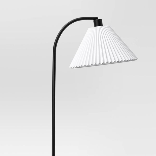 Downbridge Pleated Floor Lamp Black - Room Essentials™: Modern Empire Shade, ETL Listed, 58" Height