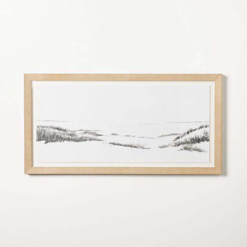 47"x24" Grassy Beach Dune Floated Paper Framed Under Plexiglass Wall Art - Threshold™ designed with Studio McGee: Modern Lithograph