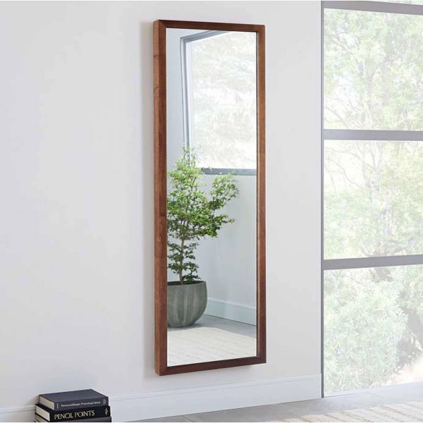 20" x 65" Wood Ladder Standing Mirror Brown - Threshold™: Easel Back, Full Body, Floor-Length, No Assembly Required