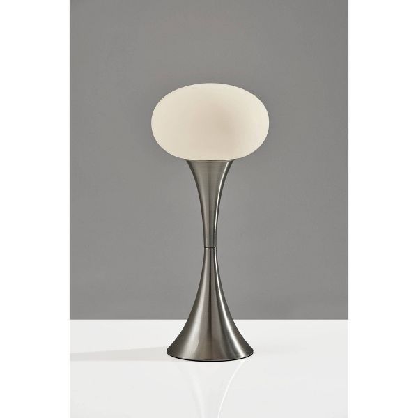 Adesso Otis Table Lamp Steel: Frosted Acrylic Shade, Touch Sensor, ETL Listed, Metal Body
