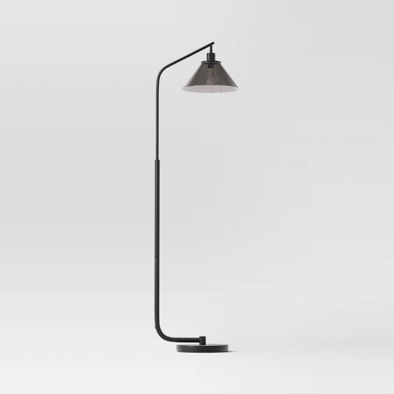 Smoked Glass Floor Lamp Black - Threshold™