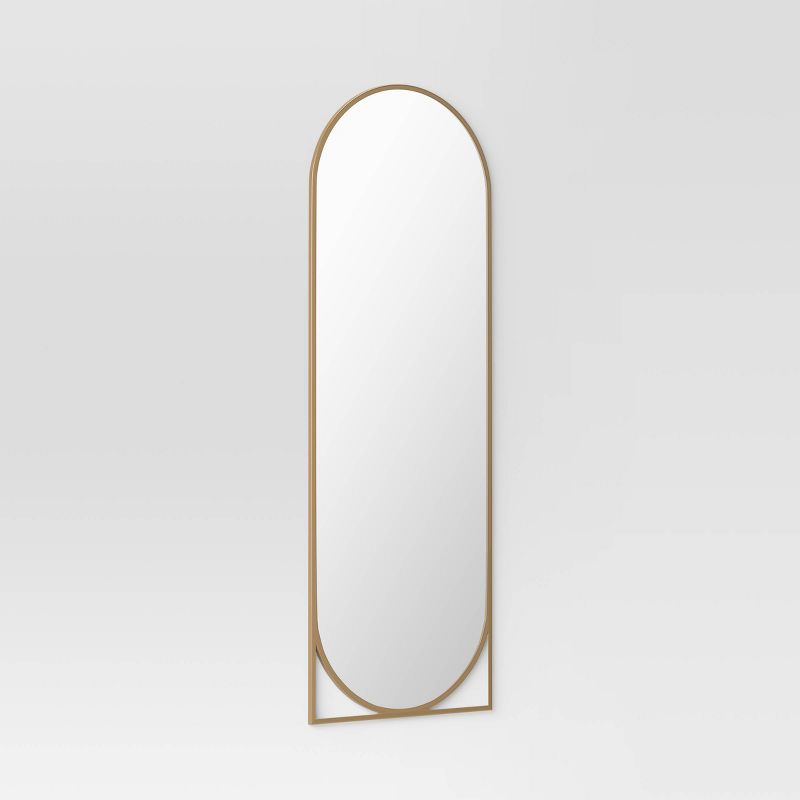 20" x 58" Full Length Floor Mirror Gold - Threshold™: Modern Leaning Design, Metal Frame