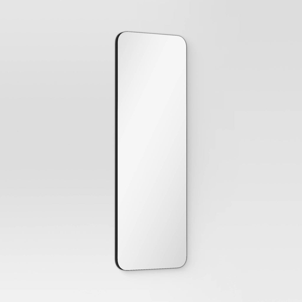 20" x 60" Infinity Full Length Mirror Black - Threshold™: Modern Rectangle Wall Mount, Powder-Coated Metal Frame