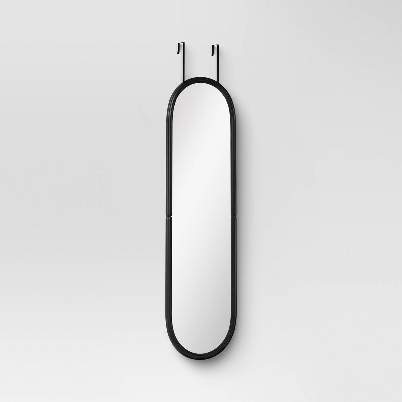 Pill Shaped Over The Door Mirror Black - Room Essentials™