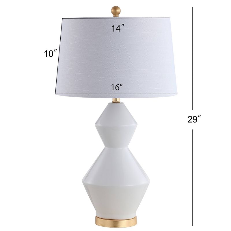 29" Ceramic Alba Geometric Table Lamp (Includes Energy Efficient Light Bulb) - JONATHAN Y