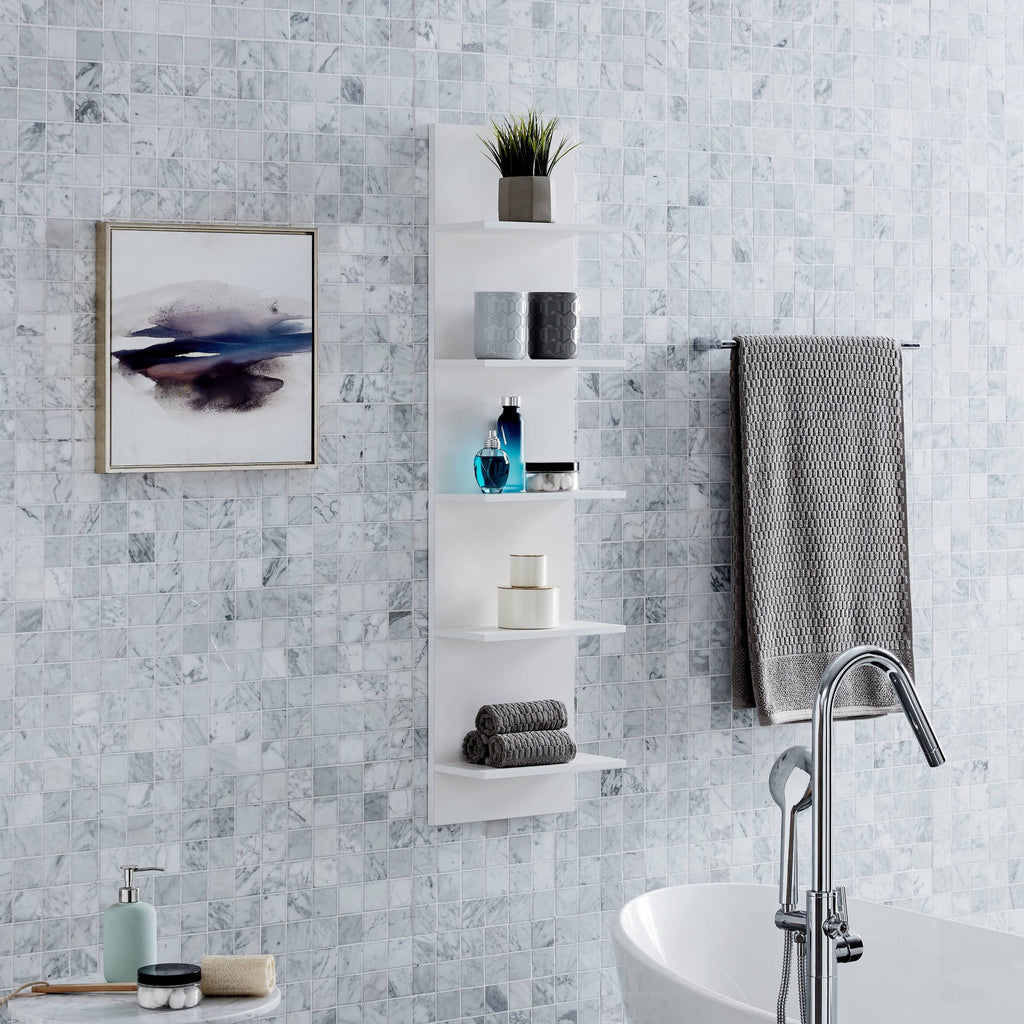 47" x 11.7" Wide Vertical Column Wall Shelf White - Danya B.